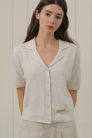 Collar Cool Knit Cardigan (Hautebeige)