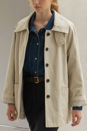 RAGLAN HALF TRENCH COAT (BEIGE)