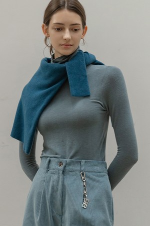 BASIC WOOL TURTLENECK T-SHIRT (DEEP BLUE)