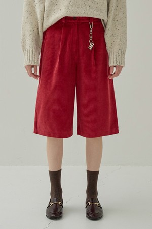 CORDUROY BERMUDA PANTS (DEEP RED)