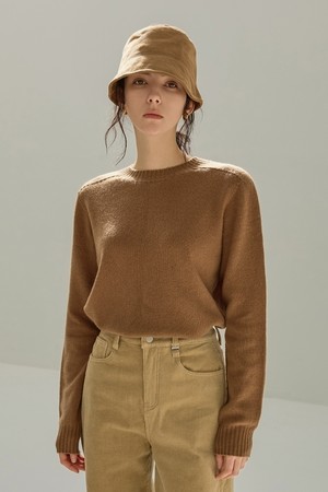 BASIC WOOL CREWNECK KNIT (BEIGE)