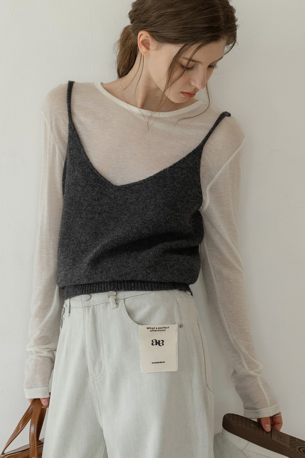 NONANDNON - 베스트 - WOOL LAYERED KNIT BUSTIER NNKN0003