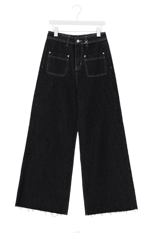 NONANDNON - 데님 - OUT POCKET HIGH-WAIST DENIM PANTS  NNDP0005