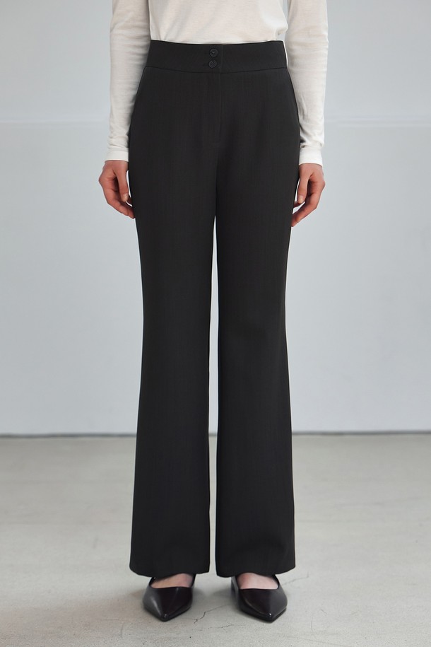 NON AND NON - 롱/미디팬츠 - TWO-BUTTON BOOTCUT SLACKS_NSSL519