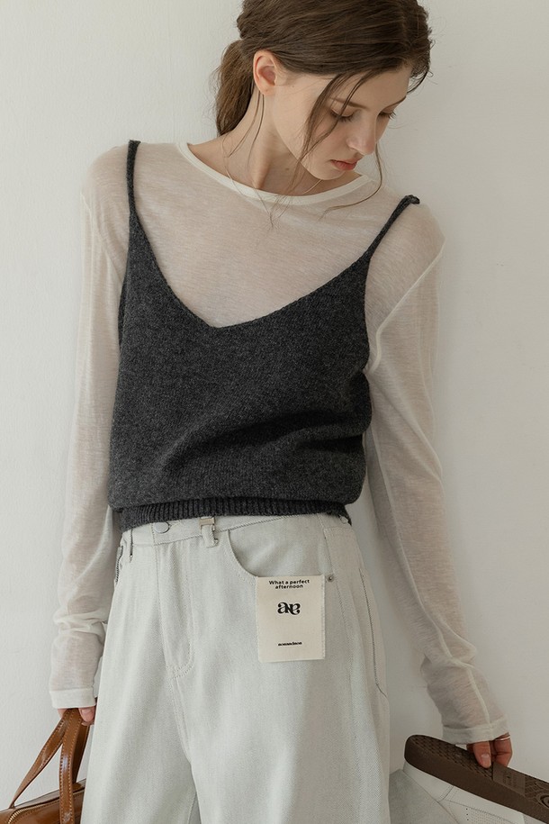 NONANDNON - 베스트 - WOOL LAYERED KNIT BUSTIER NNKN0003