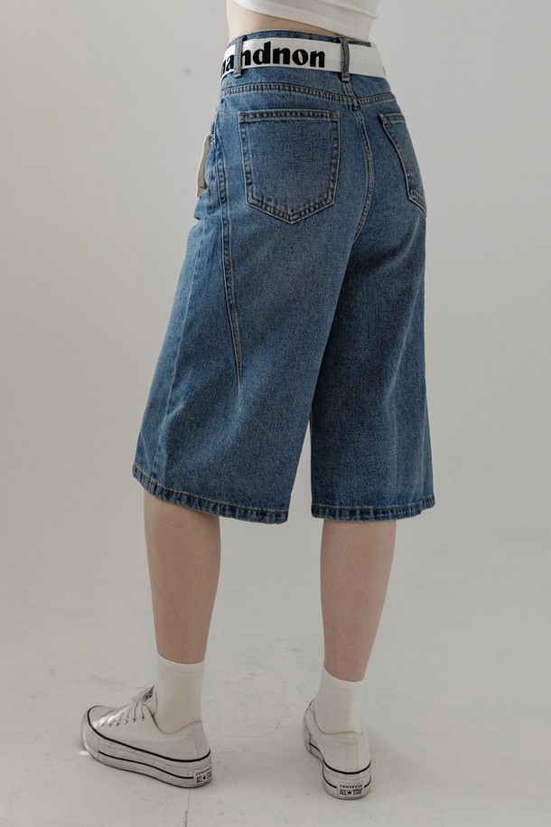 NONANDNON - 쇼트팬츠 - INCISION WASHING BERMUDA DENIM PANTS NNDP0010