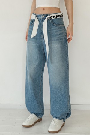 SNAP BUTTON TWO-WAY DENIM PANTS NNDP0004 (BLUE)