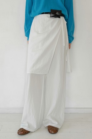NYLON WRAP LAYERED BANDING PANTS_NSPT5220