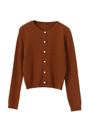 CABLE ROUND KNIT CARDIGAN NNCA0002