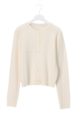 CABLE ROUND KNIT CARDIGAN NNCA0002