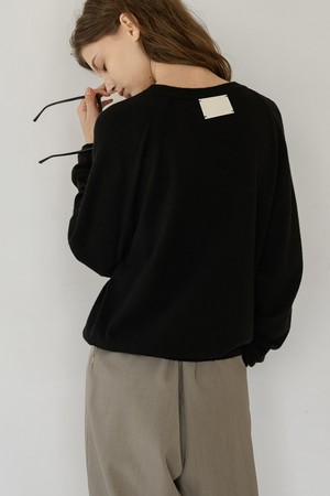 HERRACI WOOL REGLAN V-NECK KNIT_NSKN5200 (BLACK)