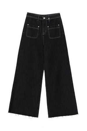 OUT POCKET HIGH-WAIST DENIM PANTS  NNDP0005