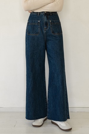 OUT POCKET HIGH-WAIST DENIM PANTS  NNDP0005