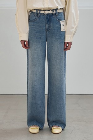 DOUBLE BELT LOOP STRAIGHT DENIM PANTS_NSDP525