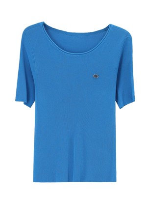 HALF SLEEVE SLIM KNIT TOP_NHKN5236