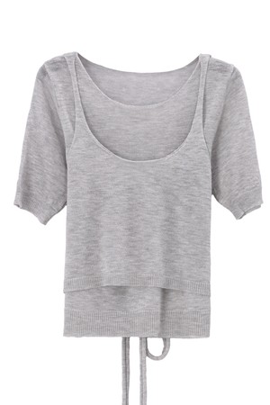 POINT SLEEVE BUSTIER KNIT _NHKN5243