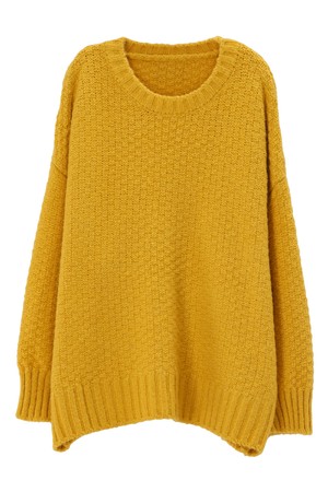 WAFFLE OVERFIT WOOL KNIT_NFKN5313