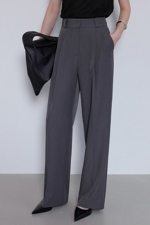 [맞춤기장] [세미와이드505] EASY CARE WRINKLE-FREE TWO PINTUCK SEMI WIDE SLACKS_N6SSL0356