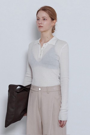 FLING COLLAR BUTTON KNIT_N6SKN0348