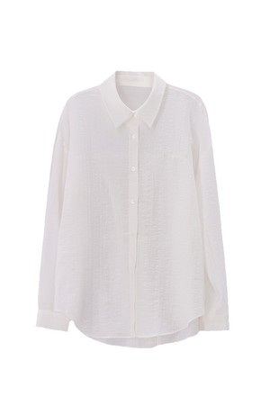 TEXTURED STRIPE SEE-THROUGH SHIRT_N6SSH0388