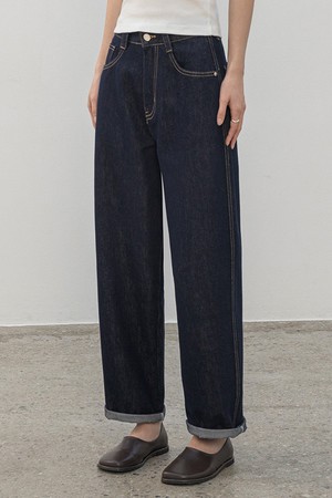 [맞춤기장] [세미와이드 505] N BELT LOOP DENIM PANTS_N6SDP0345