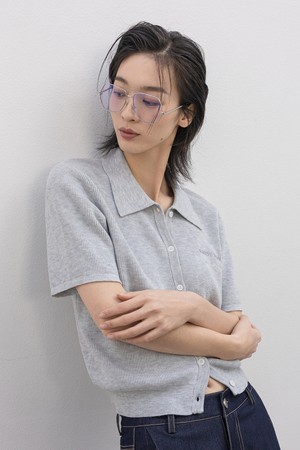 POLISHED KNIT SHORT SLEEVE CARDIGAN_N6SCA0384