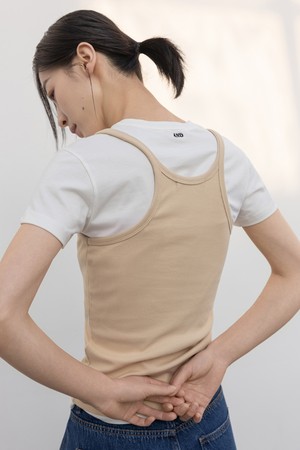 DEEP U-NECK RIBBED SLIM SLEEVELESS_N6SKN0402