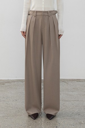 [맞춤기장] [와이드707] FRANCOIS BELT LOOP PINTUCK WIDE SLACKS_N6SSL0364