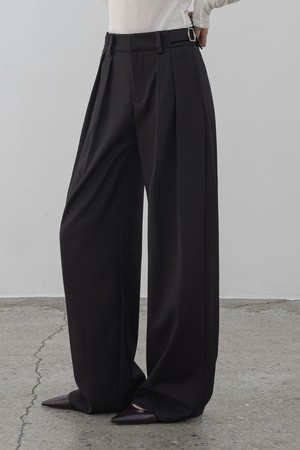 [맞춤기장] [와이드707] FRANCOIS BELT LOOP PINTUCK WIDE SLACKS_N6SSL0364
