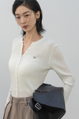 SOFT RIBBED BUTTON T-SHIRT_N6STS0407