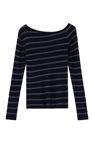 NOIR UNBAL STRIPE KNIT_N6SKN0420