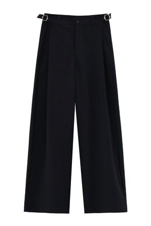[맞춤기장] [와이드707] FOLDING PINTUCK BELT LOOP WIDE SLACKS_N6SSL0363