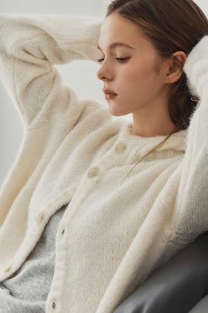 헤어리 후드 니트 가디건_NWCA6667 (아이보리)