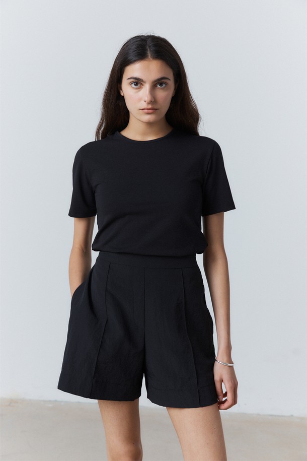 31THE - 반소매 티셔츠 - Basic Jersey Top Black (Women)