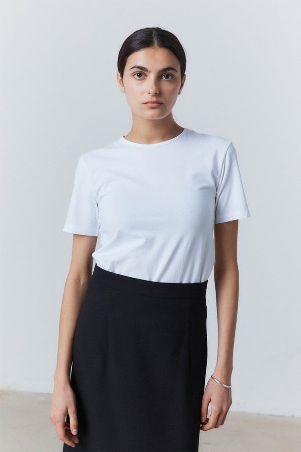 31THE - 반소매 티셔츠 - Basic Jersey Top White (Women)