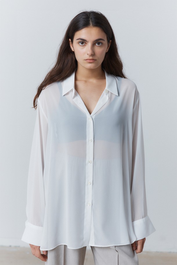 31THE - 셔츠 - Flimsy Sheer Shirt White