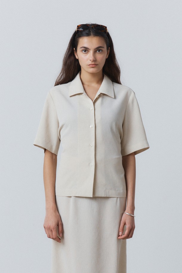 31THE - 셔츠 - Light Twill Waist String Shirt Beige