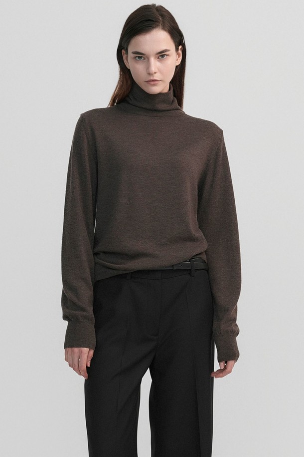 31THE - 터틀넥 - Wool Roll Neck Brown