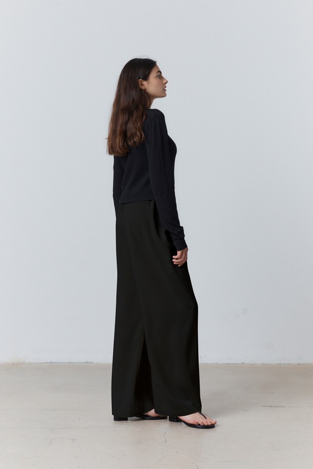 31THE - 롱/미디팬츠 - Light Twill Easy Banding Trousers Black