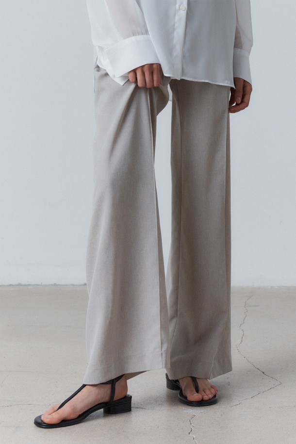 31THE - 롱/미디팬츠 - Light Twill Easy Banding Trousers Gray Beige