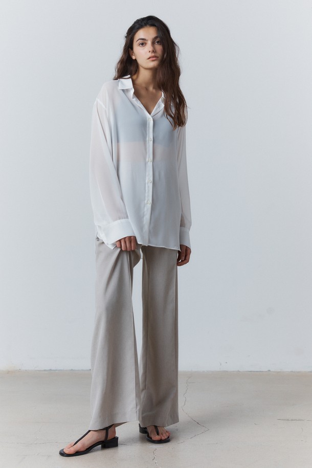 31THE - 셔츠 - Flimsy Sheer Shirt White