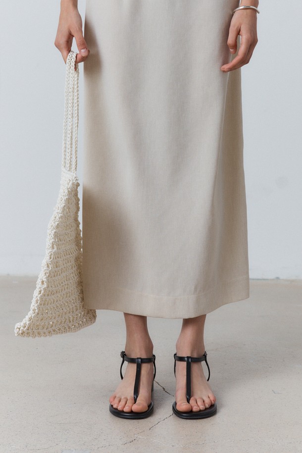 31THE - 롱스커트 - Light Twill A-line Skirt Beige