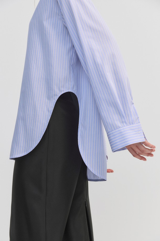 31THE - 셔츠 - Side Unbalance Stripe Shirt