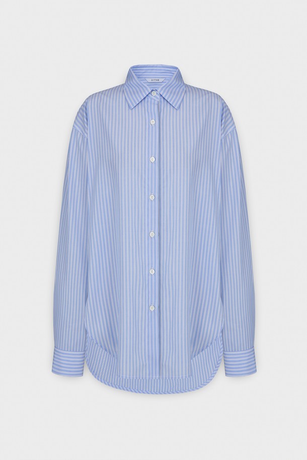 31THE - 셔츠 - Side Unbalance Stripe Shirt