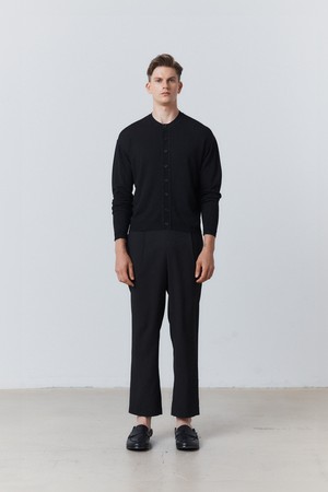 Light Twill Ankle Length Trousers Black