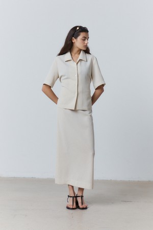 Light Twill A-line Skirt Beige