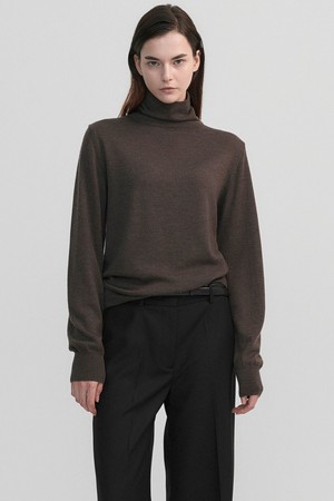 Wool Roll Neck Brown