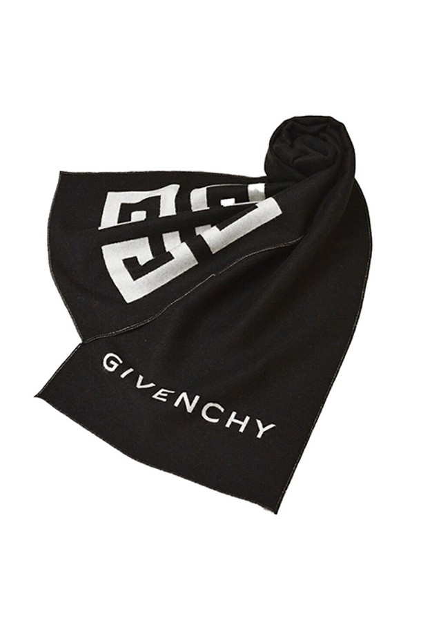 GIVENCHY - 스카프/머플러 - 지방시  4G 투톤 로고 실크 울 머플러 블랙 GV3518