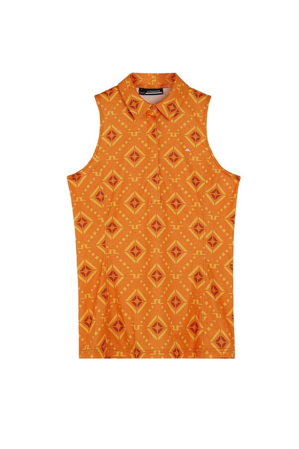 제이린드버그 SS 여성 데나 프린트 골프 민소매 오렌지 GWJT08081는 여성 골퍼를 위한 스포티한 골프 민소매 상의입니다. 폴리에스터 소재로 제작되어 봄, 여름 시즌에 쾌적하게 착용할 수 있으며, 흡습, 속건, 신축성 기능을 갖춰 활동성을 높였습니다. 라운드넥 디자인에 슬림핏으로, 오렌지 컬러 바탕에 프린트와 로고 패턴이 돋보입니다. 로고 자카드 RIB 칼라와 앞단의 실리콤 브릿지, 세로 절개 디테일이 특징입니다. 골프룩 연출에 적합한 아이템입니다.
