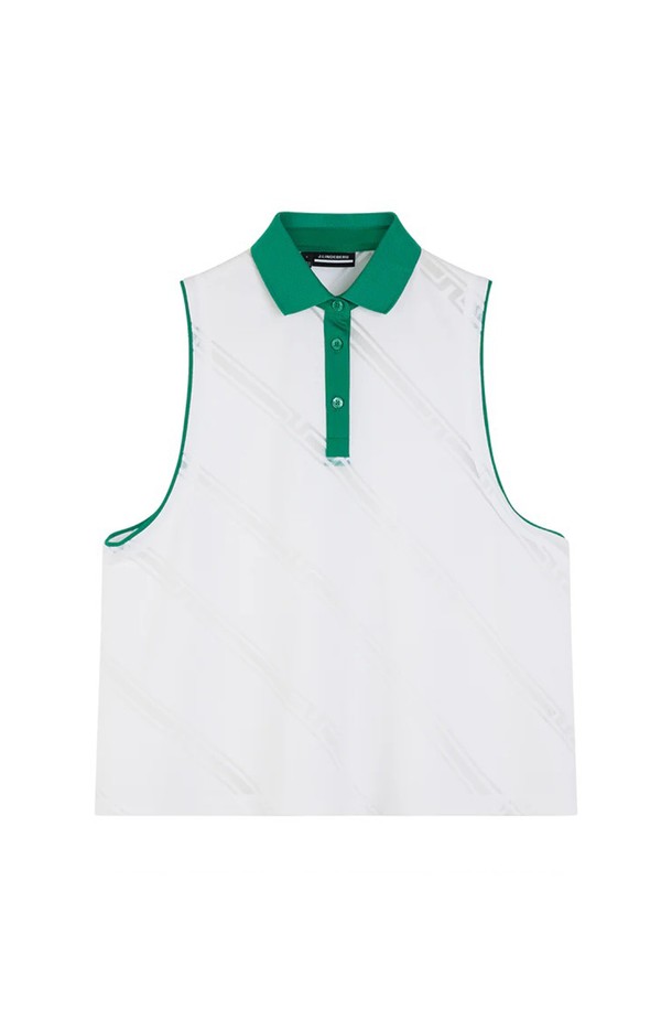 제이린드버그 SS 여성 브릴리에 민소매 골프 티셔츠 화이트 AWJT0777는 라운딩 룩을 완성하는 여성 골프 티셔츠입니다. 스포티한 스타일의 레귤러핏 민소매 디자인으로, 봄, 여름 시즌에 시원하게 착용할 수 있습니다. 화이트 컬러의 폴리에스터, 돌리아미드, 엘라스터 혼방 소재로 제작되어 편안한 착용감을 제공합니다. 골지 및 메시 자카드 패턴, 대조적인 골지 카라넥과 4버튼 플래킷 디테일이 특징입니다. 골프룩에 미니멀하고 세련된 분위기를 더해줍니다.
